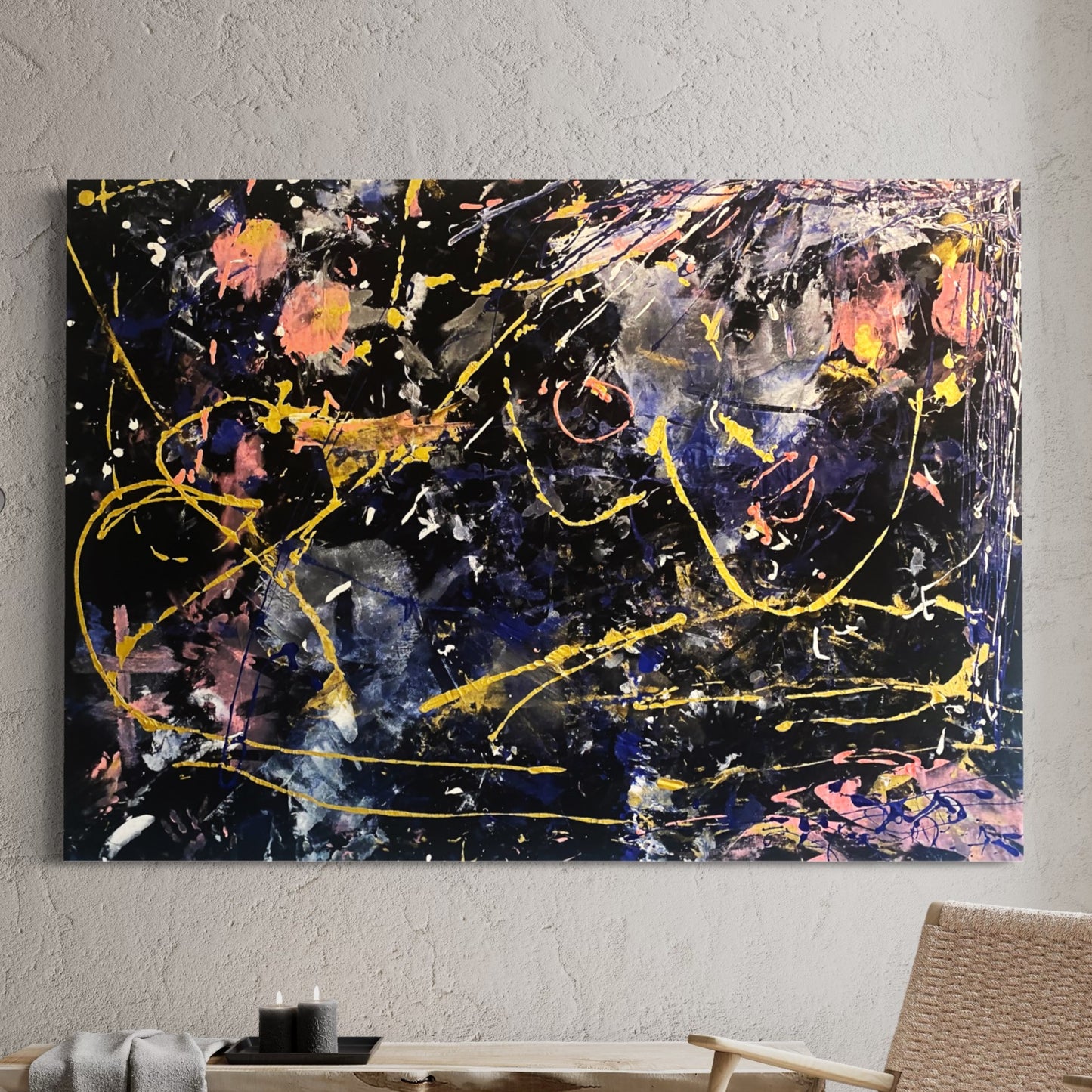 In this Exclusive Artwork you can experience the beauty of the body using multiple techniques. A beautiful combination of colourful Bodypaint Art on a black background. This particular piece is the result of expressing love. - EVERY BODY INHALES BEAUTY - BEDART