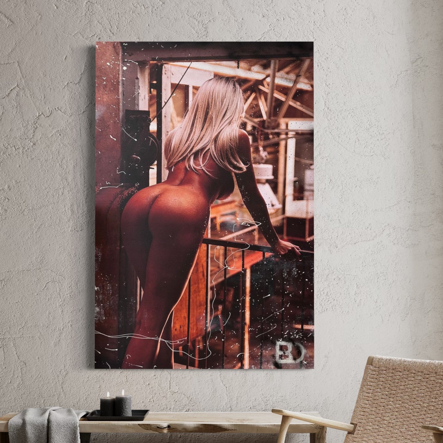 In this Exclusive Artwork you can experience the beauty of LANA AUADA using multiple techniques. A beautiful combination of sensual moody Photographic Art with nude coloured paint. - EVERY BODY INHALES BEAUTY - BEDART